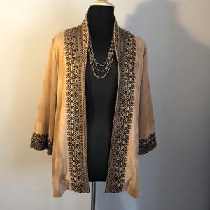 Embroidered long jacket